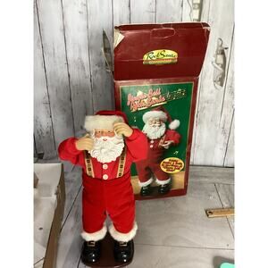 Vintage Jingle Bell Rock Santa Singing Dancing Animated Christmas 1998 Works